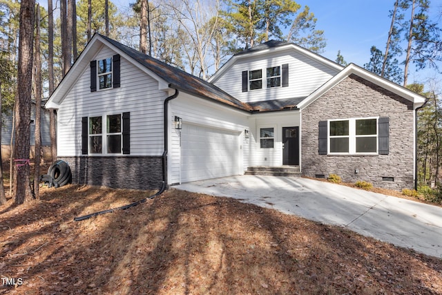 view of front property with a garage