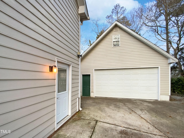 view of garage