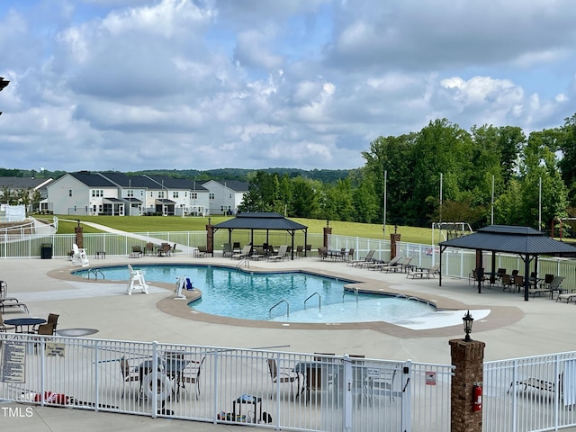 2708 Chert Ln, Raleigh, NC 27610 - community pool with a gazebo and a patio area