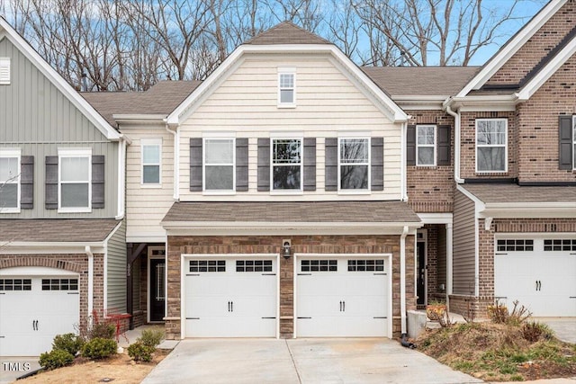 view of property with a garage