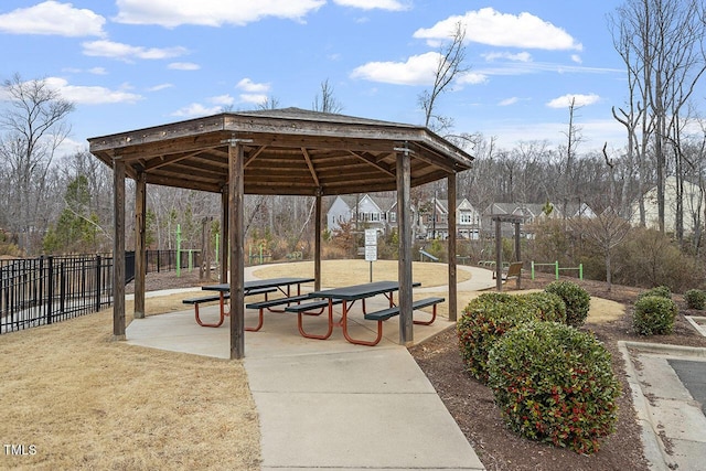 view of community featuring a gazebo