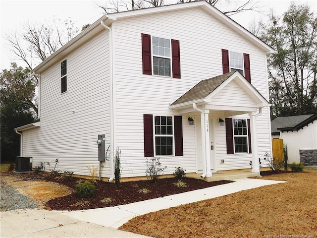 view of front of property with central AC unit