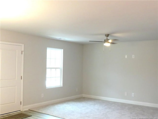 spare room featuring ceiling fan