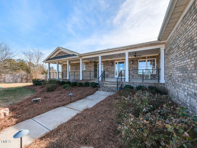 view of front of home with covered porch