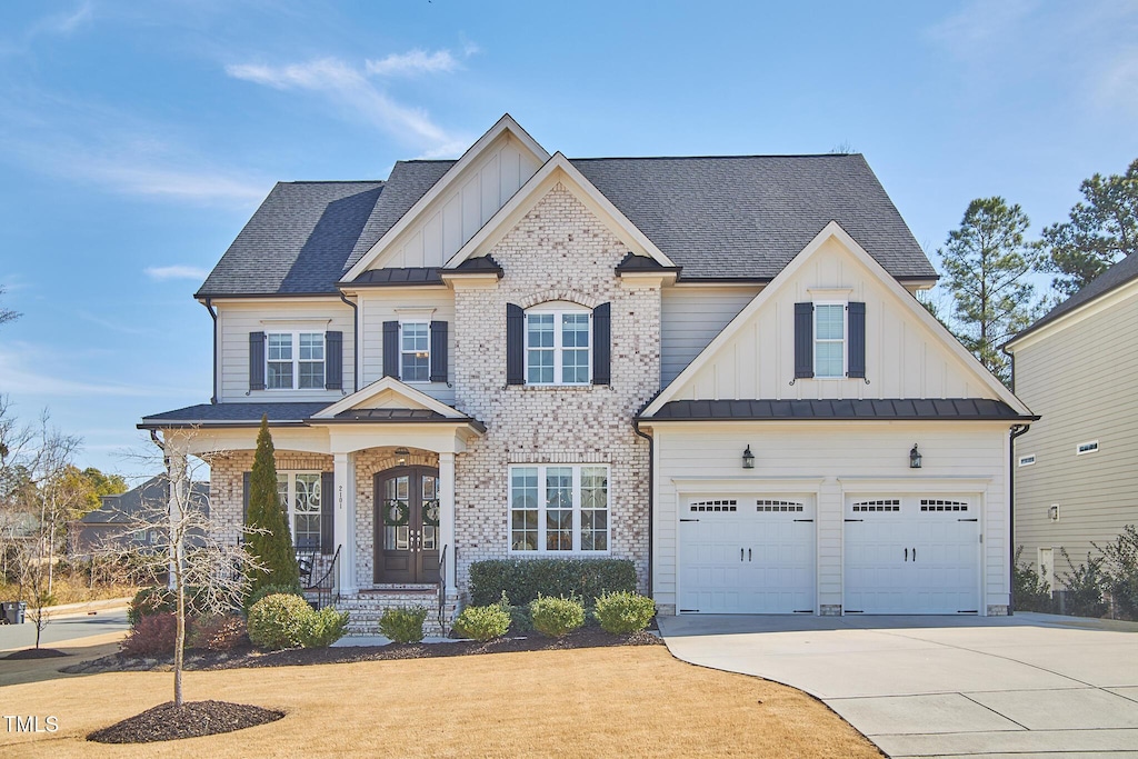 craftsman-style house featuring a garage