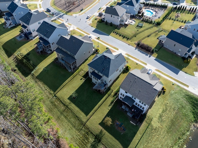 aerial view featuring a residential view