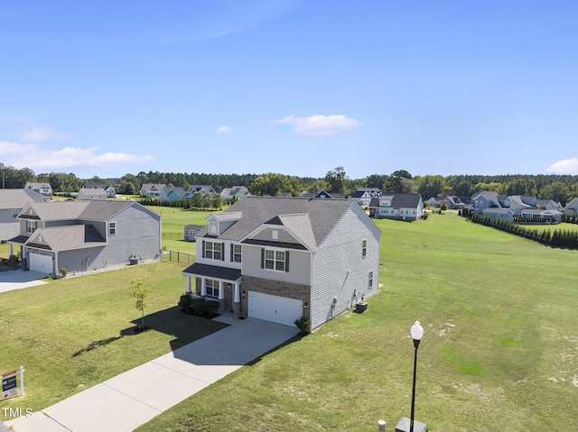 aerial view with a residential view