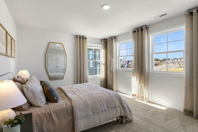 bedroom featuring carpet