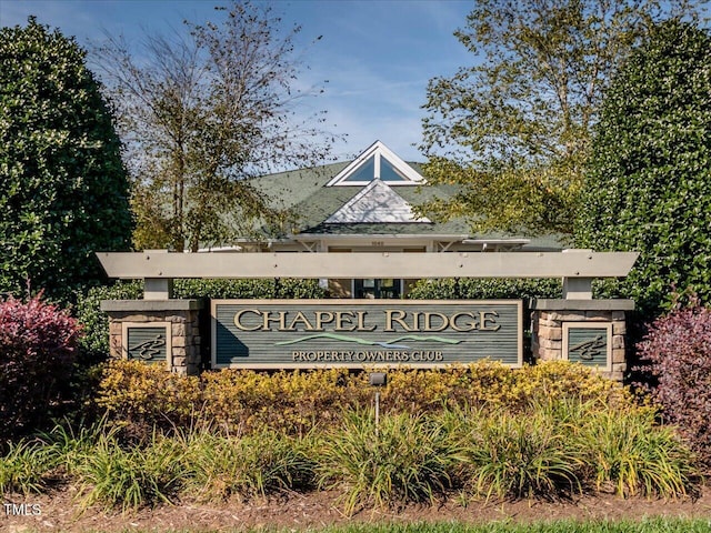 view of community sign