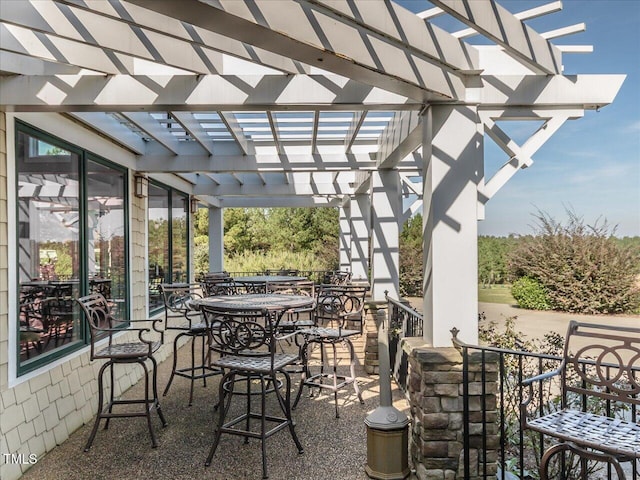 view of patio with a pergola