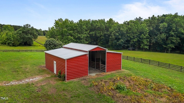 1167 John D Winstead Rd, Roxboro, NC 27574 - view of outbuilding featuring an exterior structure, a view of rural / pastoral area, and a wooded view