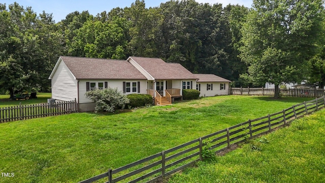 1167 John D Winstead Rd, Roxboro, NC 27574 - ranch-style house featuring a shingled roof and a wooden deck