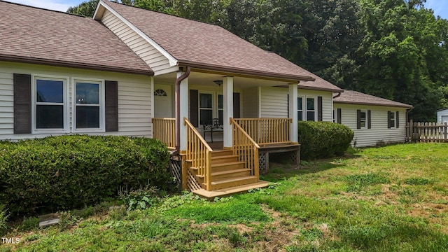 1167 John D Winstead Rd, Roxboro, NC 27574 - ranch-style home featuring roof with shingles and covered porch