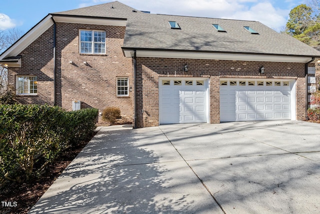 view of property exterior featuring a garage