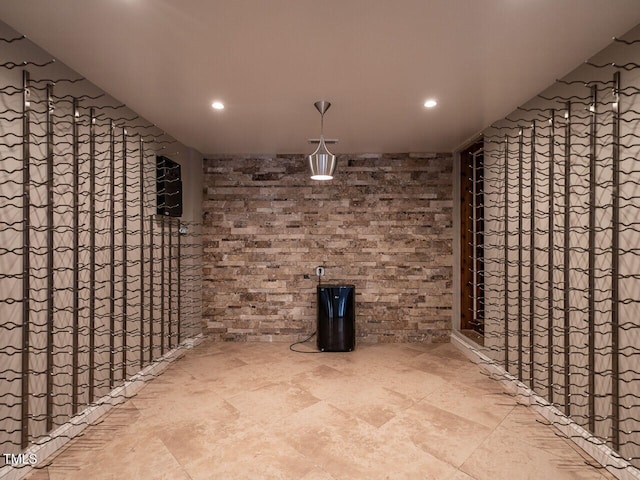 view of wine cellar