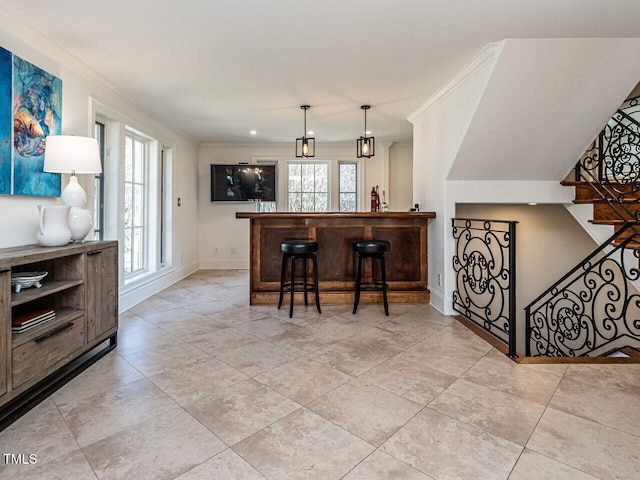 bar with ornamental molding