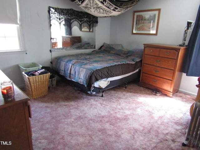 bedroom with carpet