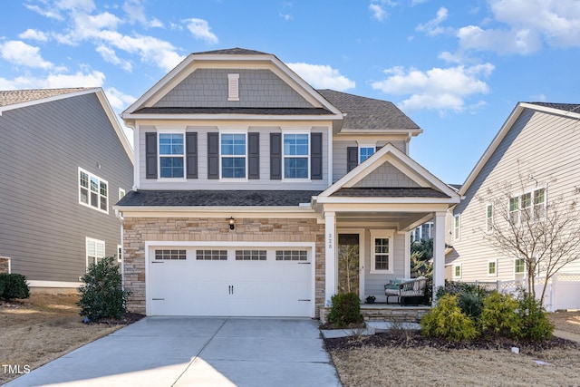 craftsman-style house with a garage