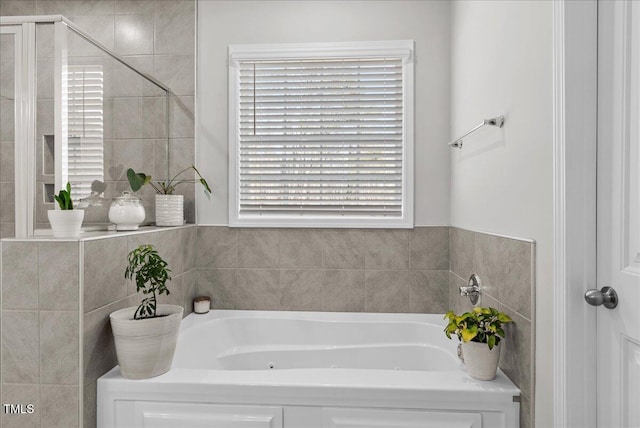 bathroom with a tub