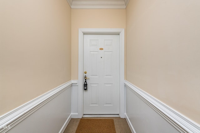 entryway with ornamental molding