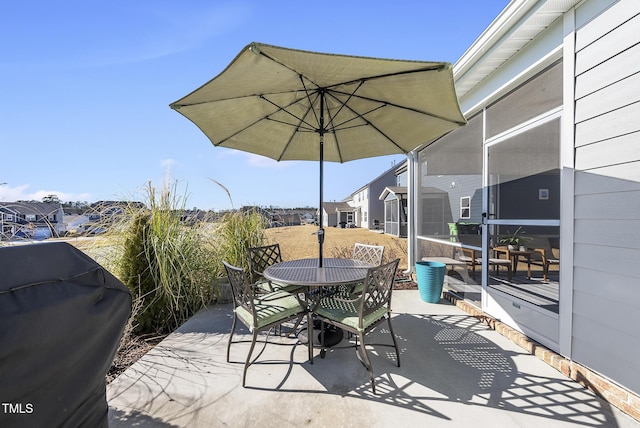 view of patio with area for grilling