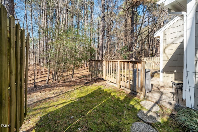 view of yard with a deck