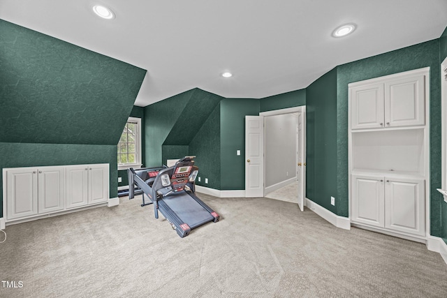 2035 Stuart Ct, Burlington, NC 27215 - exercise room featuring carpet floors, recessed lighting, and baseboards