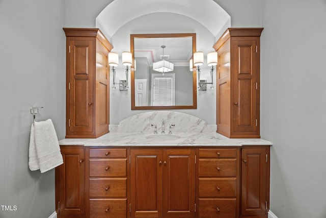 2035 Stuart Ct, Burlington, NC 27215 - bathroom with vanity and baseboards