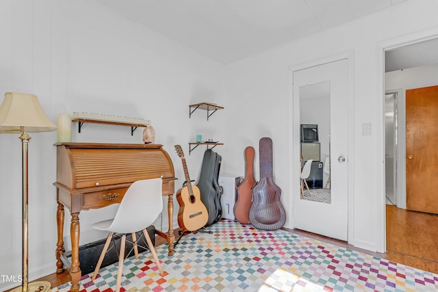 interior space with light hardwood / wood-style flooring