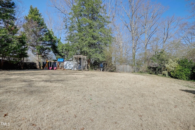 view of yard featuring a playground