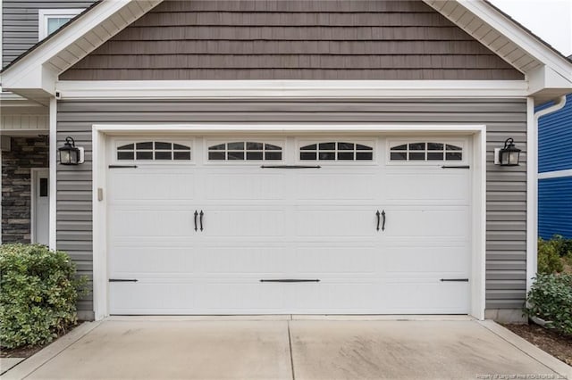 view of garage