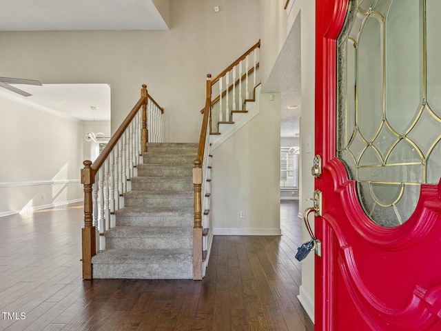 entrance foyer with dark wood-type flooring