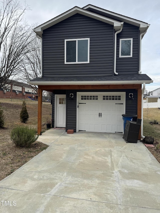 view of property featuring a garage