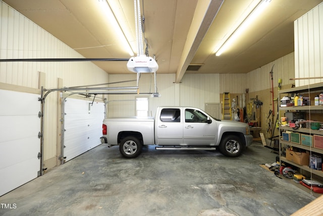 garage featuring a garage door opener