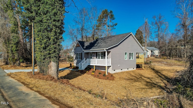 exterior space with a porch