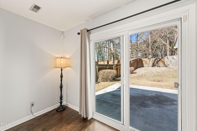 entryway featuring dark hardwood / wood-style floors