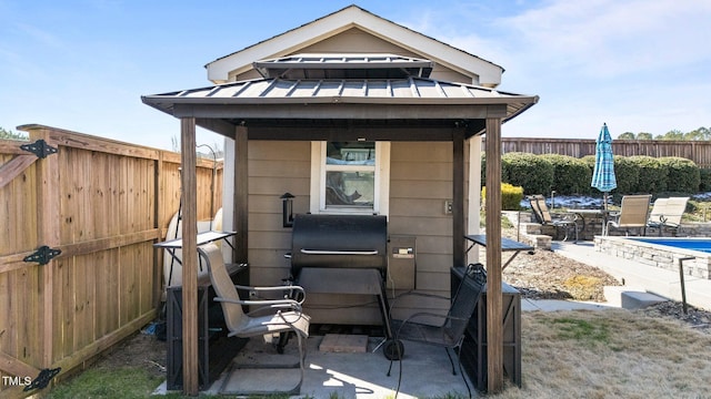 exterior space with a fenced in pool and a fenced backyard