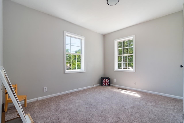 carpeted spare room with a healthy amount of sunlight