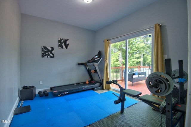 view of workout area