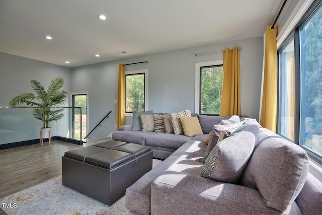 living room featuring hardwood / wood-style floors