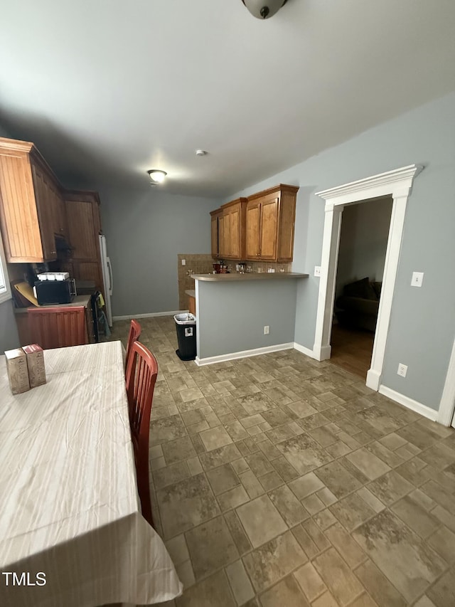 kitchen with white refrigerator