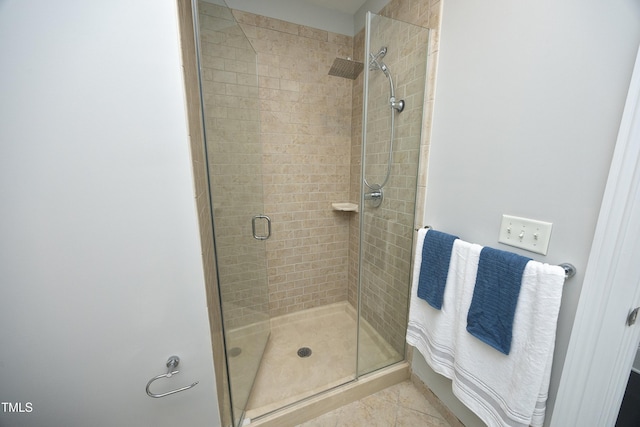 bathroom featuring a shower stall