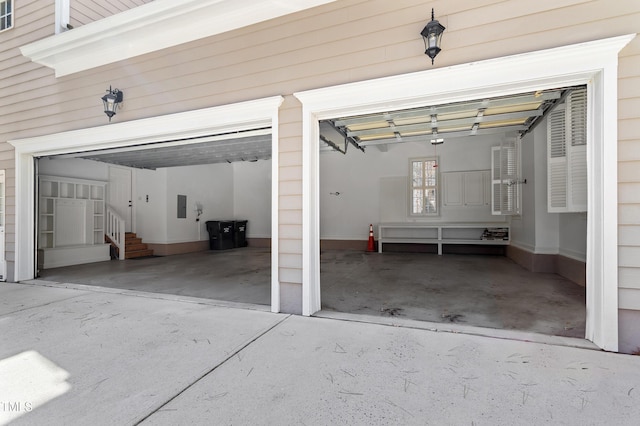 garage featuring electric panel