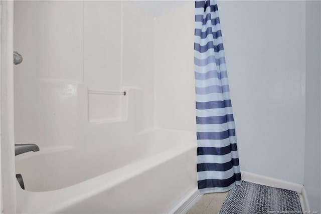 bathroom with tile patterned flooring