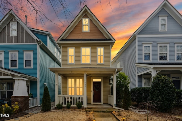 view of front of property with a porch