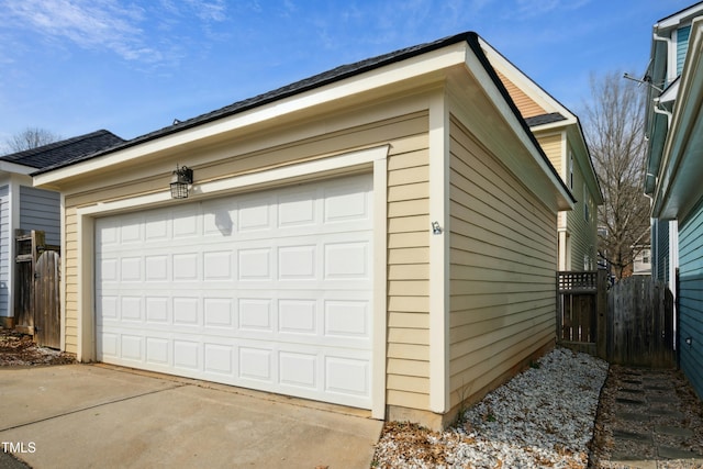 view of garage