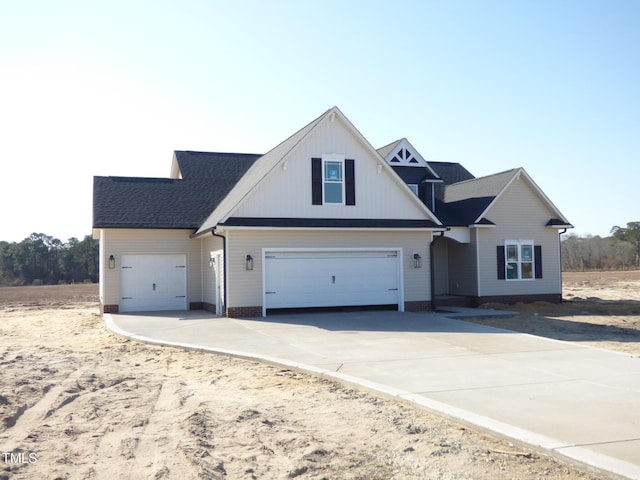 view of front of home with a garage