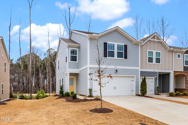 view of front of property with a garage