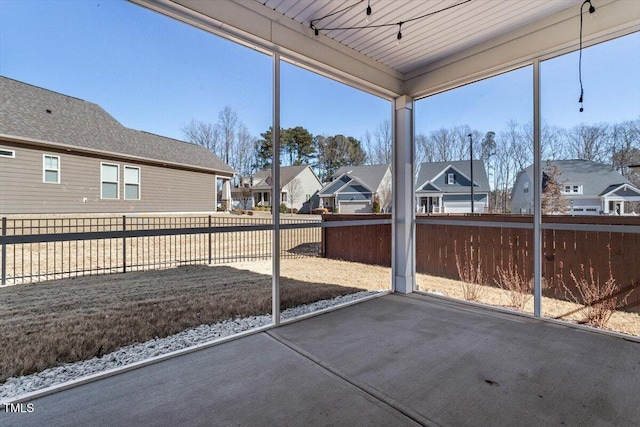 view of unfurnished sunroom