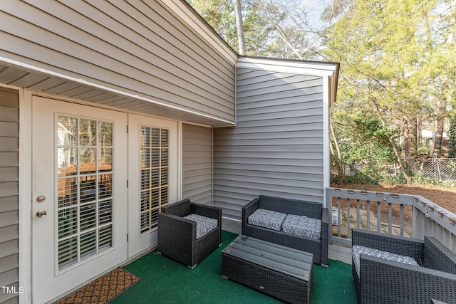 view of patio / terrace featuring an outdoor living space